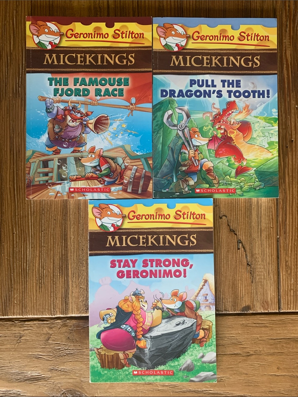 Geronimo Stilton Bundle‎ (3) Books Micekings Series Vols 2,3,4 EUC Grades 1-5
